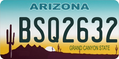 AZ license plate BSQ2632