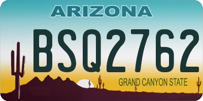 AZ license plate BSQ2762