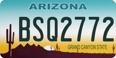 AZ license plate BSQ2772