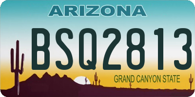 AZ license plate BSQ2813