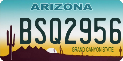 AZ license plate BSQ2956