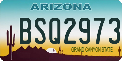 AZ license plate BSQ2973