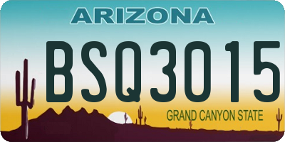 AZ license plate BSQ3015