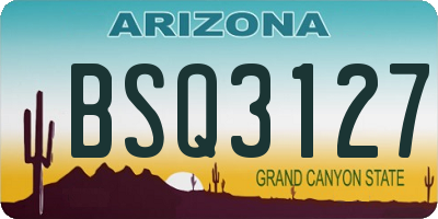 AZ license plate BSQ3127