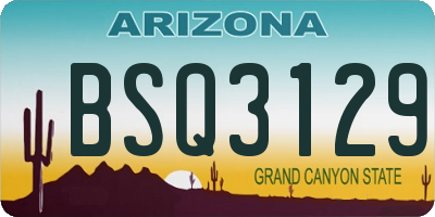 AZ license plate BSQ3129