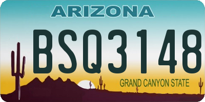 AZ license plate BSQ3148