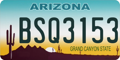 AZ license plate BSQ3153