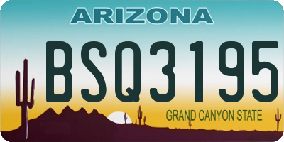 AZ license plate BSQ3195