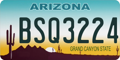 AZ license plate BSQ3224