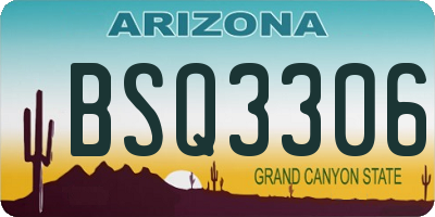 AZ license plate BSQ3306