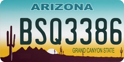 AZ license plate BSQ3386