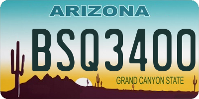 AZ license plate BSQ3400