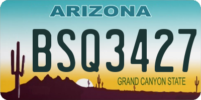 AZ license plate BSQ3427