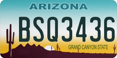 AZ license plate BSQ3436