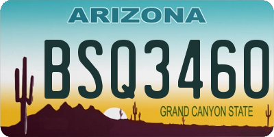 AZ license plate BSQ3460