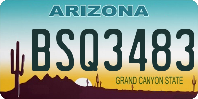 AZ license plate BSQ3483