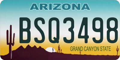 AZ license plate BSQ3498