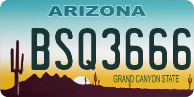 AZ license plate BSQ3666