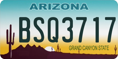 AZ license plate BSQ3717