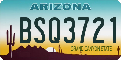 AZ license plate BSQ3721