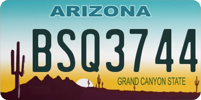 AZ license plate BSQ3744