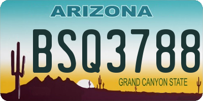 AZ license plate BSQ3788