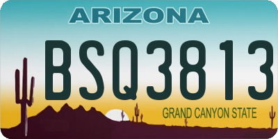 AZ license plate BSQ3813