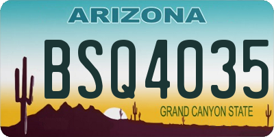 AZ license plate BSQ4035