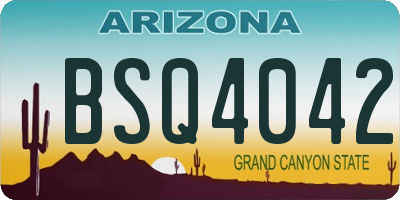 AZ license plate BSQ4042