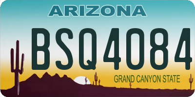AZ license plate BSQ4084
