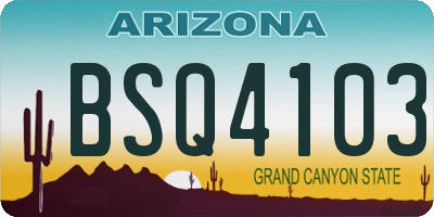 AZ license plate BSQ4103
