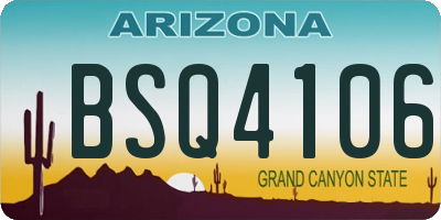 AZ license plate BSQ4106