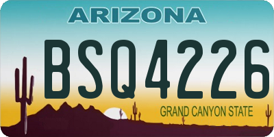 AZ license plate BSQ4226