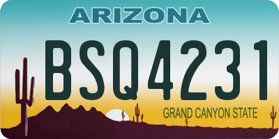 AZ license plate BSQ4231