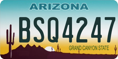 AZ license plate BSQ4247