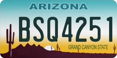 AZ license plate BSQ4251