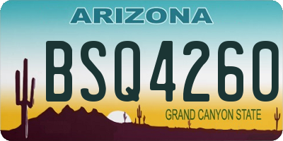 AZ license plate BSQ4260