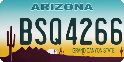 AZ license plate BSQ4266