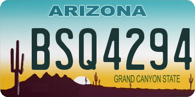 AZ license plate BSQ4294