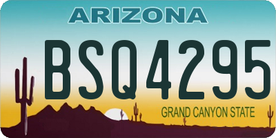 AZ license plate BSQ4295
