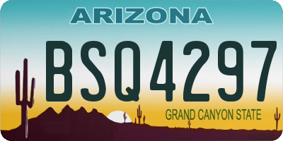 AZ license plate BSQ4297