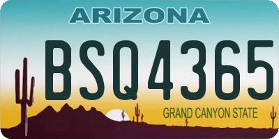 AZ license plate BSQ4365
