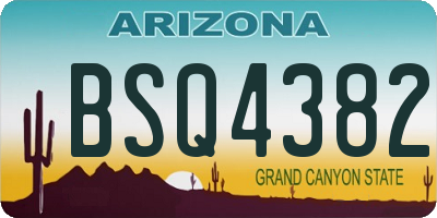 AZ license plate BSQ4382