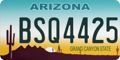 AZ license plate BSQ4425