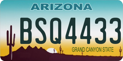 AZ license plate BSQ4433