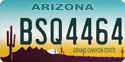 AZ license plate BSQ4464