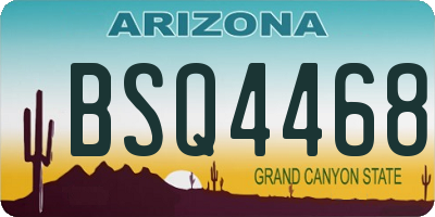 AZ license plate BSQ4468