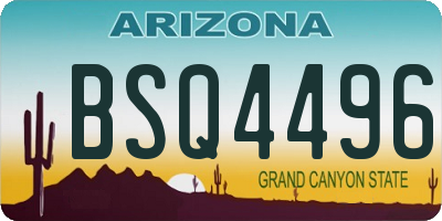 AZ license plate BSQ4496