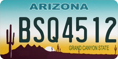 AZ license plate BSQ4512