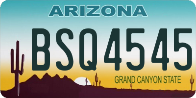 AZ license plate BSQ4545
